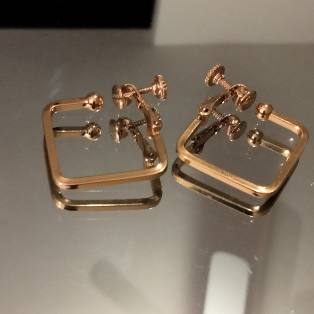Old Money Earrings Gold Hoop Screw On Geometric Minimalist Luxury Jewelry - Picture 8 of 16
